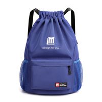 Waterproof Letter Solid Color Holiday Sports Drawstring Backpack main image 2