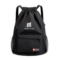 Waterproof Letter Solid Color Holiday Sports Drawstring Backpack sku image 2