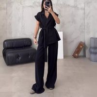 Daily Women's Simple Style Solid Color Polyester Pants Sets Pants Sets main image 5