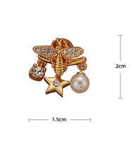 1 Pair IG Style Retro Star Bee Inlay Copper Pearl Zircon Drop Earrings main image 2