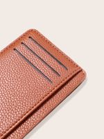 Men's Solid Color Pu Leather Open Card Holder main image 2