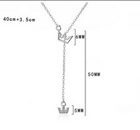 Copper Basic Modern Style Simple Style Inlay Crown Rhinestones Pendant Necklace main image 2