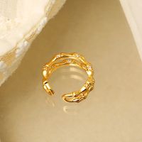 Copper 18K Gold Plated IG Style Simple Style Inlay Solid Color Zircon Open Rings main image 6