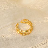 Copper 18K Gold Plated IG Style Simple Style Inlay Solid Color Zircon Open Rings main image 7
