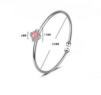 Copper Basic Lady Simple Style Inlay Round Artificial Crystal Bangle main image 2