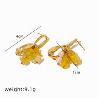 1 Pair Simple Style Classic Style Flower Plating Inlay Titanium Steel Pearl 18K Gold Plated Earrings sku image 1