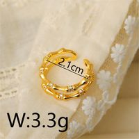 Copper 18K Gold Plated IG Style Simple Style Inlay Solid Color Zircon Open Rings main image 2