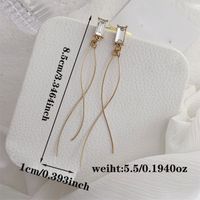 1 Pair Casual Elegant Simple Style Rectangle Inlay Alloy Artificial Rhinestones Gold Plated Drop Earrings main image 2