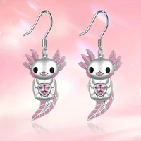 1 Pair Cartoon Style Cute Animal Enamel Alloy Drop Earrings sku image 1