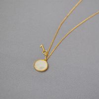 Copper Basic Modern Style Classic Style Inlay Geometric Mother Shell Pendant Necklace main image 4