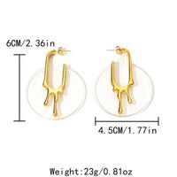 1 Pair Casual Simple Style Commute Round 304 Stainless Steel Arylic Gold Plated Ear Studs main image 2