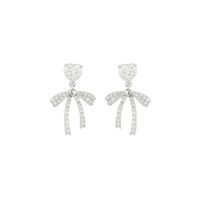 1 Pair Fairy Style Elegant Lady Bow Knot Plating Inlay Sterling Silver Zircon 14K Gold Plated Ear Studs main image 5