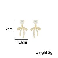 1 Pair Fairy Style Elegant Lady Bow Knot Plating Inlay Sterling Silver Zircon 14K Gold Plated Ear Studs main image 2