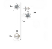 1 Pair Elegant Lady Geometric Tassel Snowflake Inlay Copper Zircon Drop Earrings main image 2