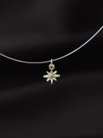 Wholesale Jewelry Casual Cute Cross Sun Star Alloy Copper Fishing Line Resin Rhinestones Inlay Pendant Necklace sku image 2