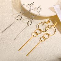 1 Pair Basic Modern Style Classic Style Geometric Solid Color 304 Stainless Steel 18K Gold Plated Dangling Earrings main image 4