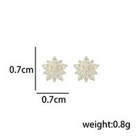 1 Pair Elegant Lady Flower Lotus Plating Inlay Sterling Silver Zircon 14K Gold Plated Ear Studs main image 2