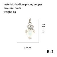 1 Piece 15*15mm 8*13mm Copper Artificial Crystal Zircon 18K Gold Plated Heart Shape Crown Rhombus Polished Pendant sku image 10