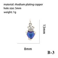 1 Piece 15*15mm 8*13mm Copper Artificial Crystal Zircon 18K Gold Plated Heart Shape Crown Rhombus Polished Pendant sku image 11