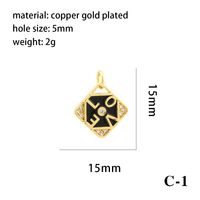 1 Piece 15*15mm 8*13mm Copper Artificial Crystal Zircon 18K Gold Plated Heart Shape Crown Rhombus Polished Pendant main image 3