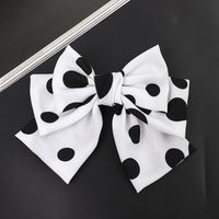 Women's Preppy Style Japanese Style Sweet Polka Dots Bow Knot Cloth Printing Layered Hair Clip sku image 2