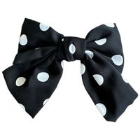 Women's Preppy Style Japanese Style Sweet Polka Dots Bow Knot Cloth Printing Layered Hair Clip sku image 1