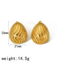 1 Pair Basic Modern Style Classic Style Irregular Oval Solid Color 304 Stainless Steel 18K Gold Plated Ear Studs main image 2