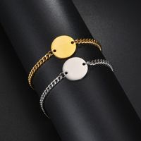 304 Stainless Steel Gold Plated Classical Solid Color Shiny Metallic Solid Color Bracelets main image 1