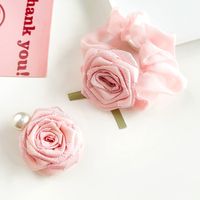 Women's IG Style Sweet Flower Gauze Inlay Pearl Hair Clip Hair Tie main image 3