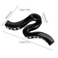 Women's IG Style Simple Style Moon Waves Solid Color Plastic Hollow Out Hair Claws main image 2
