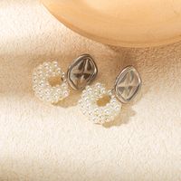 1 Pair Elegant Luxurious Romantic Square Pearl Plating 304 Stainless Steel Gold Plated Drop Earrings sku image 1