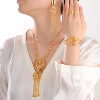 Elegant Classic Style Solid Color Zinc Alloy 18K Gold Plated Women's Jewelry Set sku image 1
