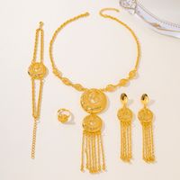Elegant Classic Style Solid Color Zinc Alloy 18K Gold Plated Women's Jewelry Set main image 3