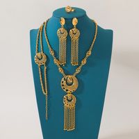 Elegante Estilo Clásico Color Sólido Aleación De Zinc Chapados en oro de 18k Mujeres Conjunto De Joyas main image 5