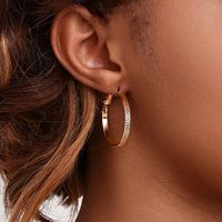 1 Piece Simple Style Classic Style Solid Color Plating Alloy Gold Plated Earrings main image 1