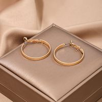 1 Piece Simple Style Classic Style Solid Color Plating Alloy Gold Plated Earrings main image 2