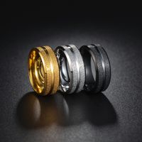 Punk Simple Style Solid Color 201 Stainless Steel Plating Gold Plated Men's Rings main image 8