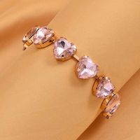 Simple Style Shiny Heart Shape Alloy Inlay Rhinestones Women's Bracelets main image 8