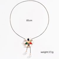Wholesale Jewelry Sweet Shiny Flower Alloy Rhinestones Pearl Plating Inlay Sweater Chain Long Necklace main image 8