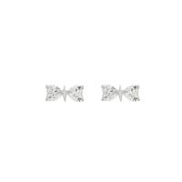 1 Pair Elegant Basic Classic Style Bow Knot Plating Inlay Sterling Silver Zircon 14K Gold Plated Ear Studs main image 5