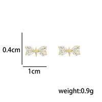 1 Pair Elegant Basic Classic Style Bow Knot Plating Inlay Sterling Silver Zircon 14K Gold Plated Ear Studs main image 2
