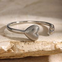 316 Stainless Steel  Modern Style Classic Style Commute Heart Shape Solid Color Bangle main image 1