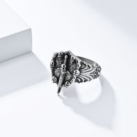 Chinoiserie Coconut Tree Solid Color Skull 304 Stainless Steel Rings In Bulk main image 1