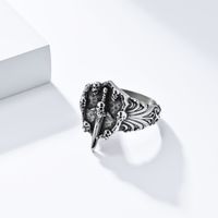 Chinoiserie Coconut Tree Solid Color Skull 304 Stainless Steel Rings In Bulk sku image 2