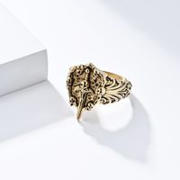 Chinoiserie Coconut Tree Solid Color Skull 304 Stainless Steel Rings In Bulk sku image 10