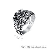 Chinoiserie Coconut Tree Solid Color Skull 304 Stainless Steel Rings In Bulk main image 2