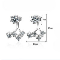 1 Pair Elegant Lady Geometric Inlay Copper Zircon Ear Studs main image 2