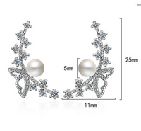 1 Pair Fairy Style Elegant Lady Bow Knot Inlay Copper Pearl Zircon Ear Studs main image 2
