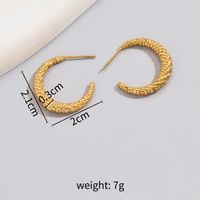 1 Pair Basic Modern Style Classic Style C Shape 304 Stainless Steel Titanium Steel 18K Gold Plated Hoop Earrings main image 2