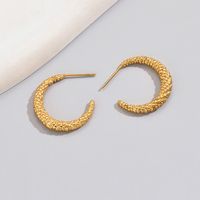 1 Pair Basic Modern Style Classic Style C Shape 304 Stainless Steel Titanium Steel 18K Gold Plated Hoop Earrings main image 4